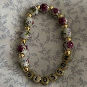 BLOSSOM purple ceramic beaded friendship bracelet